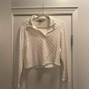 Checkered lightweight polo sweater